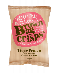 Brown Bag Crisps Tiger Prawn, Chilli & Lime 20 x 40g