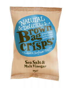 Brown Bag Crisps Sea Salt & Malt Vinegar 20 x 40g