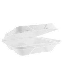 Bagasse 3 Compartment Lunchbox 9inch (50)