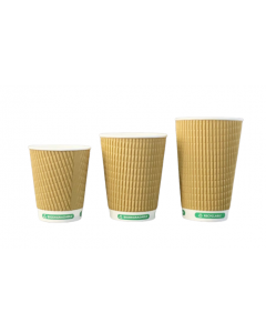Cups 12oz - Kraft Hot Biodegradeable Triple Wall (25)