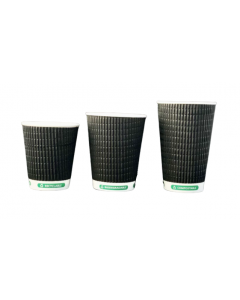 Cups 12oz - Hot Biodegradable Black Triple Wall (25)
